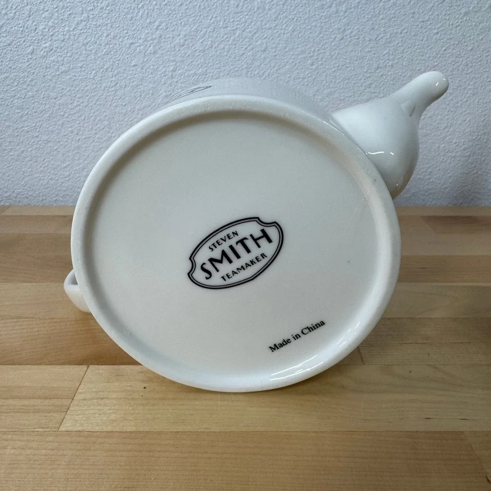 Steven Smith Teamaker White Ceramic Teapot with Stainless‎ Steel Infuser & Lid